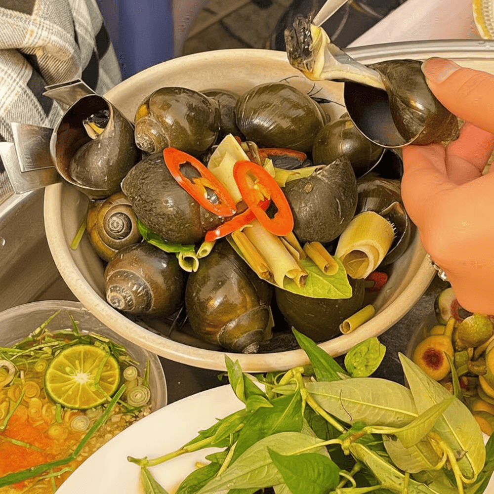 Ốc có vị dai, ngọt thịt cùng hương thơm lừng từ sả